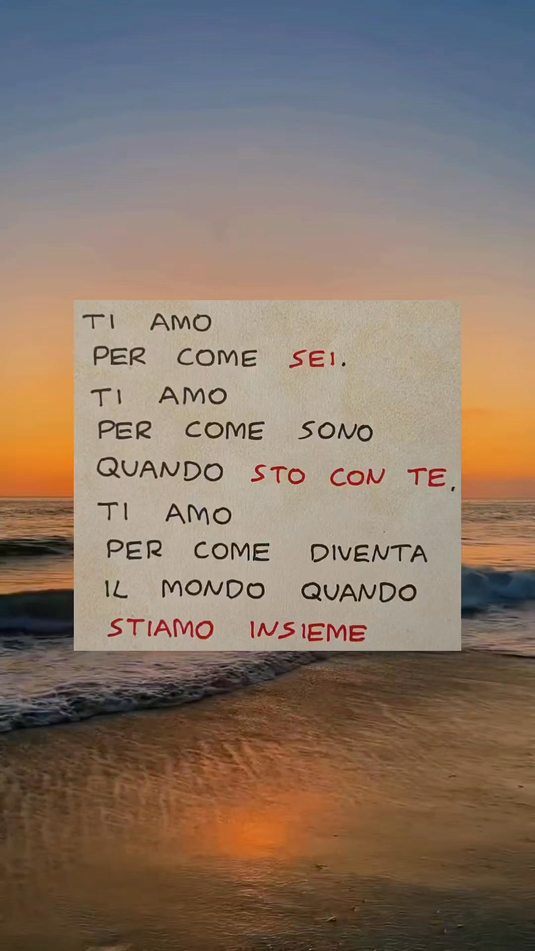 Ti amo per come sei. Ti amo per come sono quando sto con te. Ti amo per ...