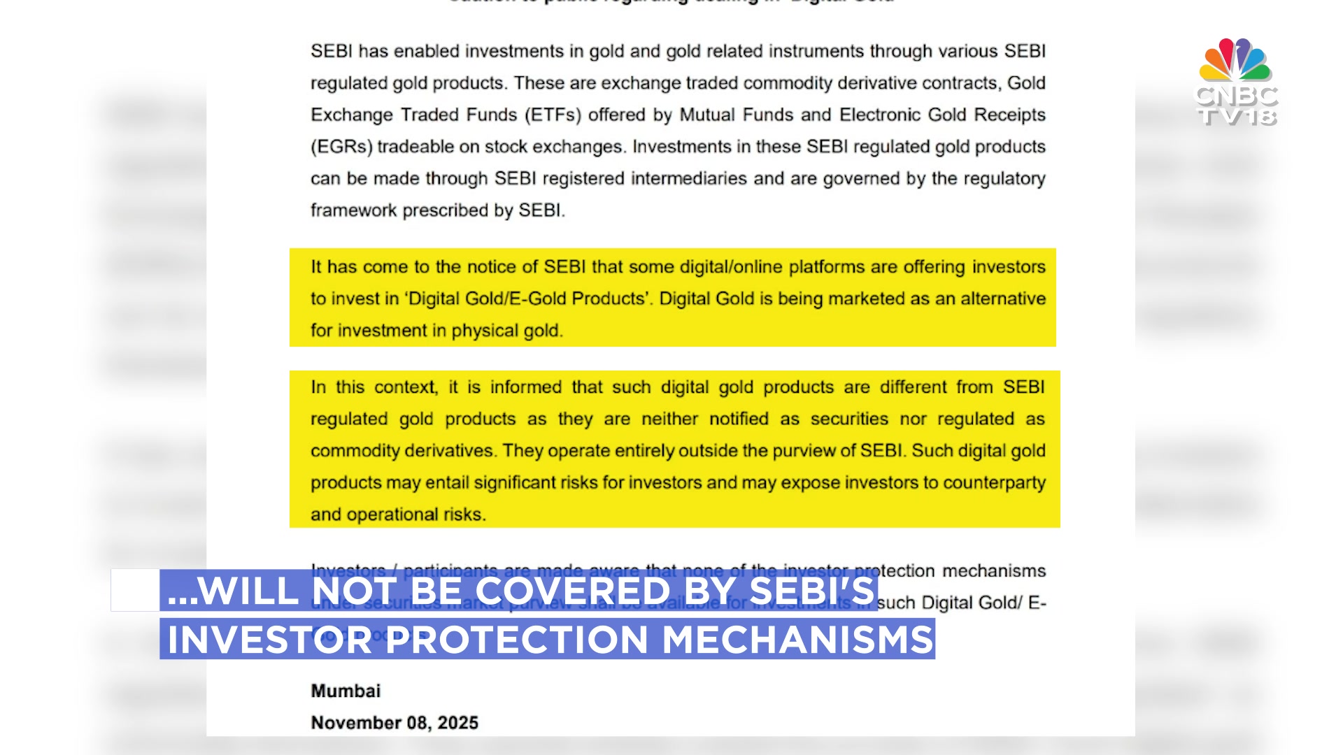 CNBC-TV18 - Market regulator, SEBI, has issued a warning... | Facebook