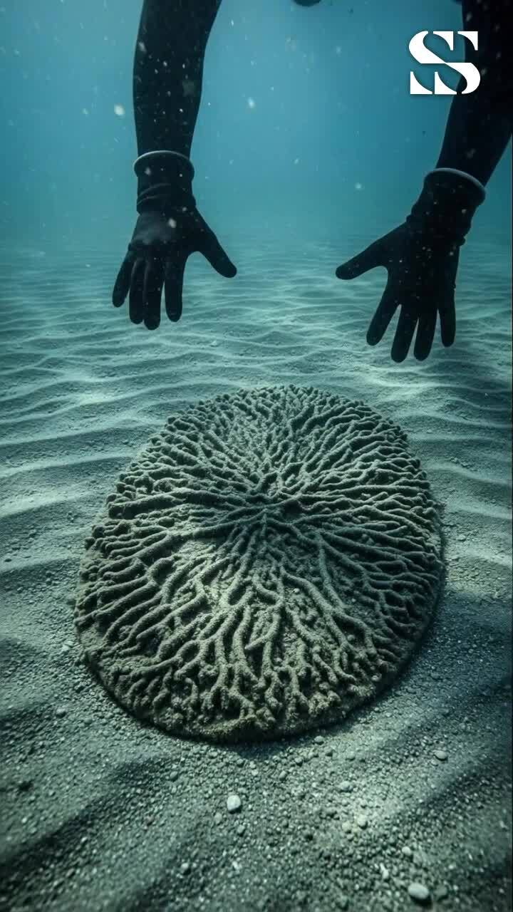 Rough textured sand patch interrupts smooth seabed hinting hidden life ...