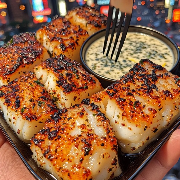 Crispy Garlic Cod Cubes with Lemon Herb Dip (Full recipe in 💬) | Lora ...