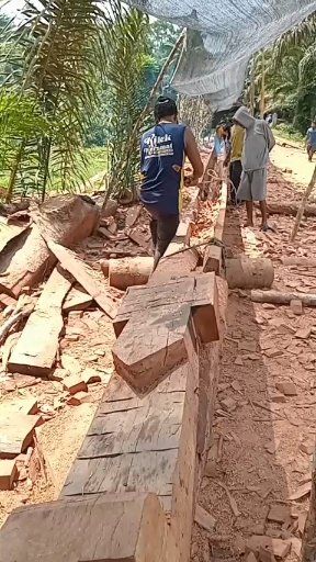really hard wood, the carpenter said. #pacujalur #videoviral #longboats ...