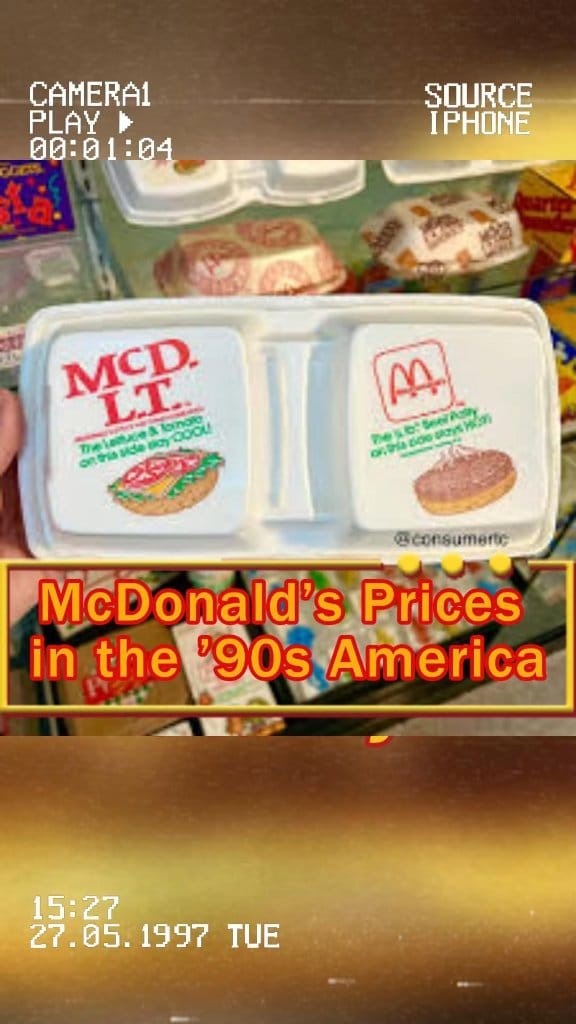 1990s McDonald's prices in the US — what would you order