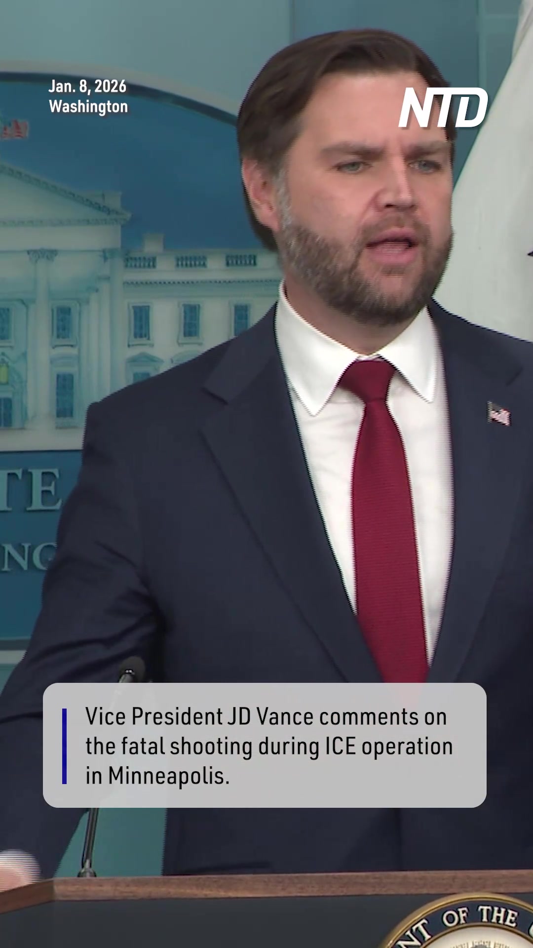 Vice President JD Vance comments on the fatal shooting during an ICE ...