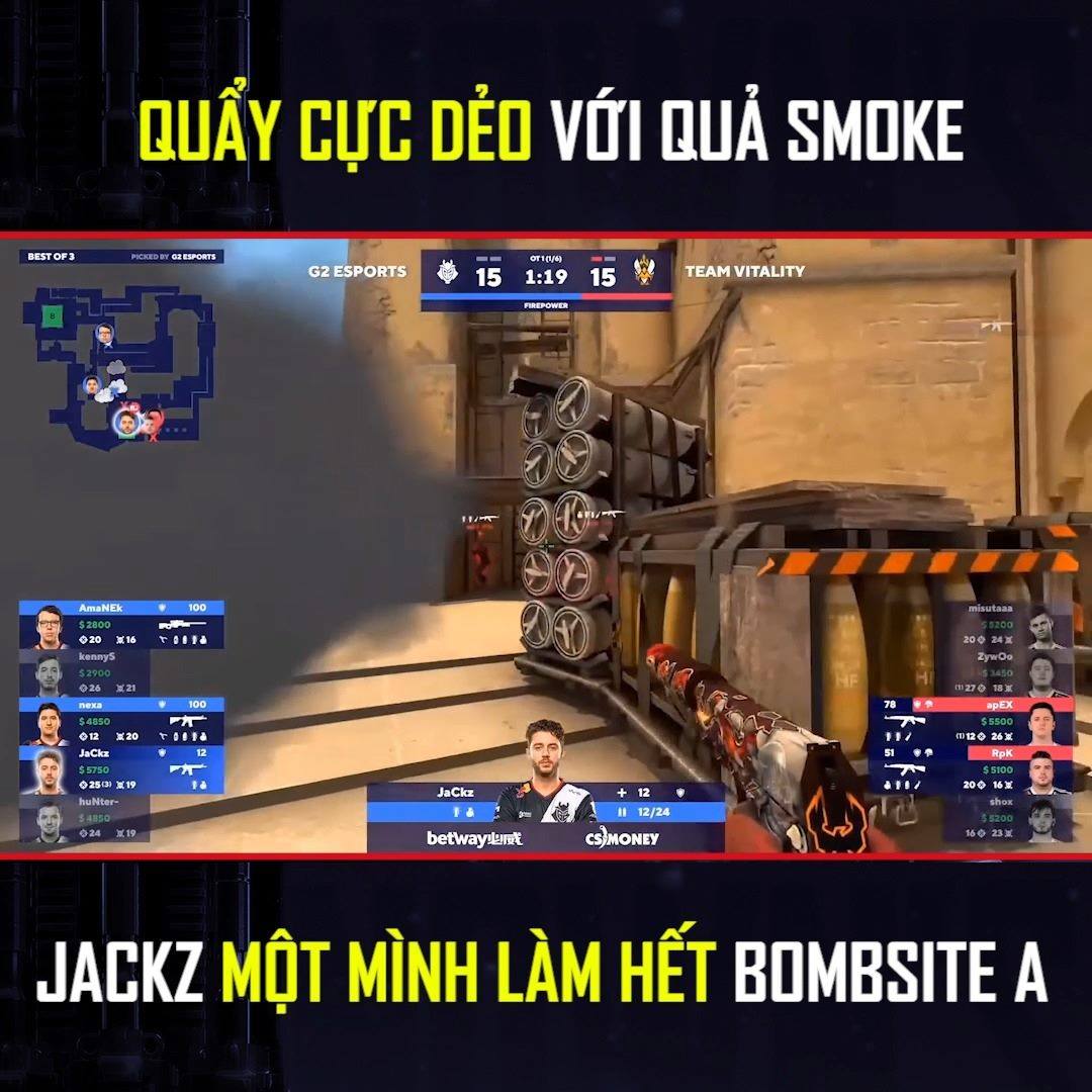 Jackz ACE không tưởng với quả smoke 200IQ | Một quả smoke 200IQ đã giúp ...