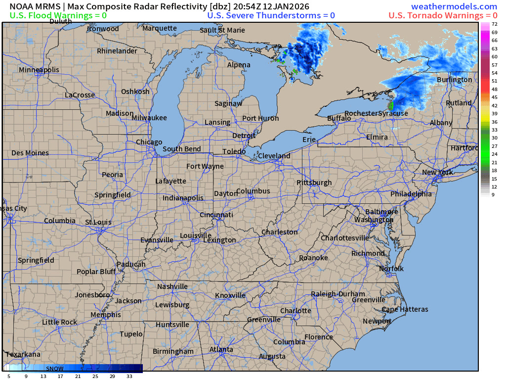 This is what you call SEVERE CLEAR..Except for a little snow here and ...