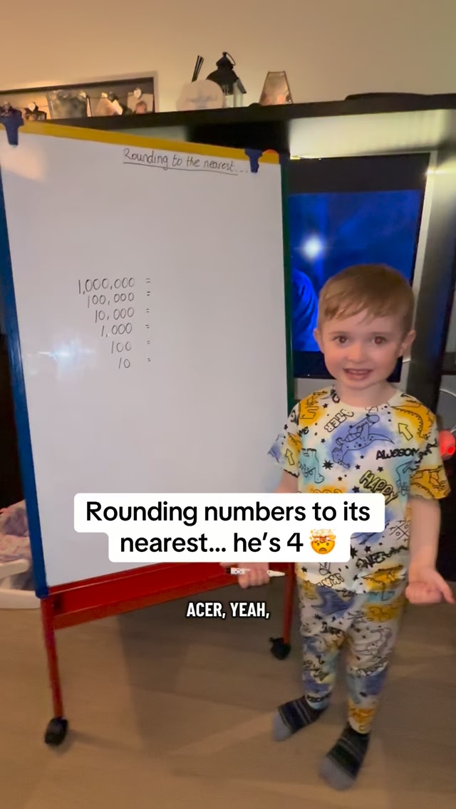 4 years old and confidently rounding numbers in the millions… so proud ...