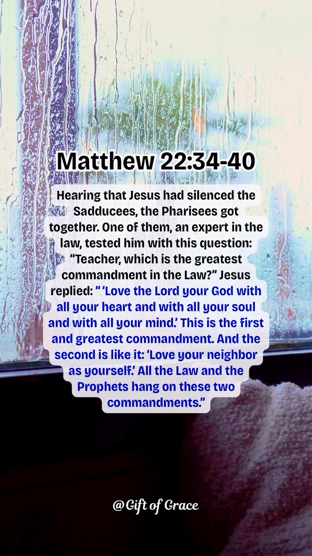 Matthew‬ ‭22‬:‭34‬-‭40‬ The Greatest Commandment | Gift of Grace | Facebook