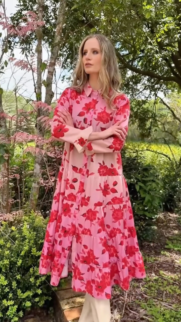 ladies winter dresses sale online Bringing a burst of joy to your style! 🌸✨ The “In The Long Dress” features a striking pink & red floral print, beautiful tiered details, & romantic ruffled cuffs, making it the go-to piece to Size:XL (US 18-20) Executive-Collection womens dresses plus size Graelis Elegant Sheath Long