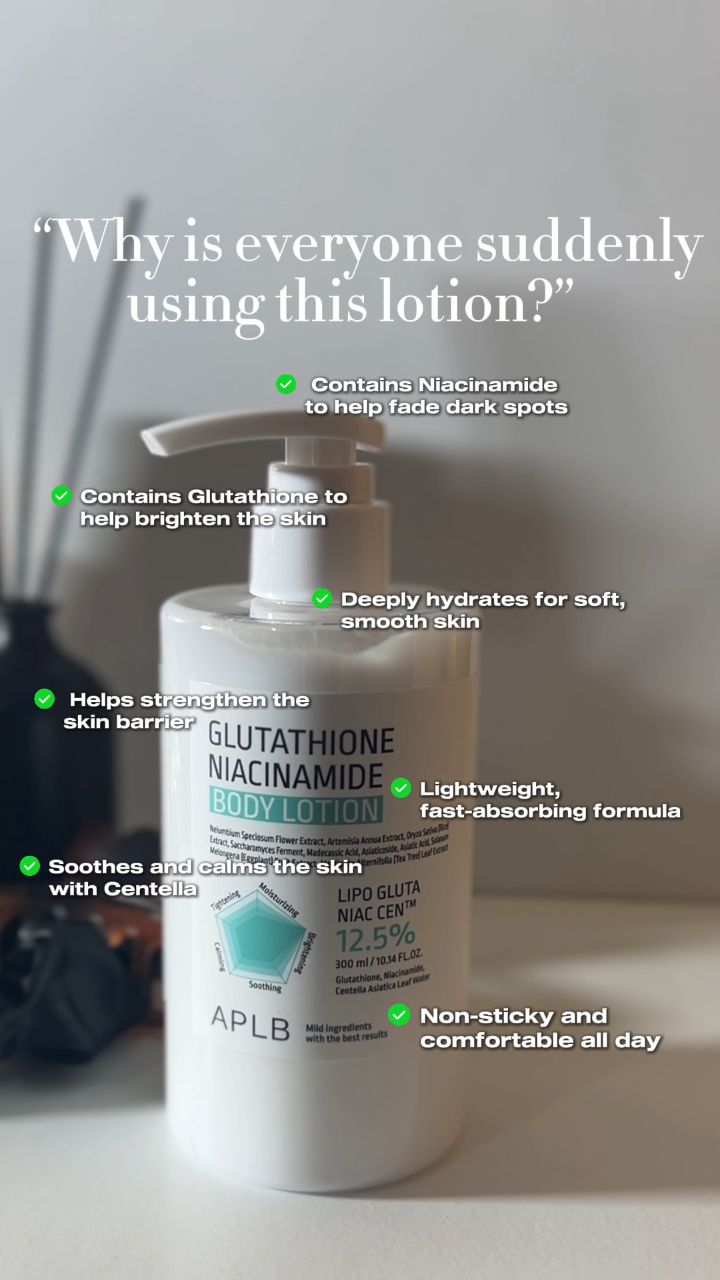 aplb glutathione niacinamide body lotion before and after why is everyone suddenly on this lotion? 🧴, Lotion:, Glutathione to brighten, Niacinamide to fade dark spots, Centella to calm soothe, Lightweight, non-sticky, Massage onto clean skin Importance of Vitamin B12 Anti-Oxidant Health Variations:BUY 1 E11VEN Gluta