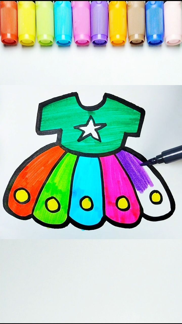 How to draw a Dress Christmas Shirt Drawing Colouring for kids and Toddlers Easy step by step Drawing #viral #dress #christmas #shirt #drawing