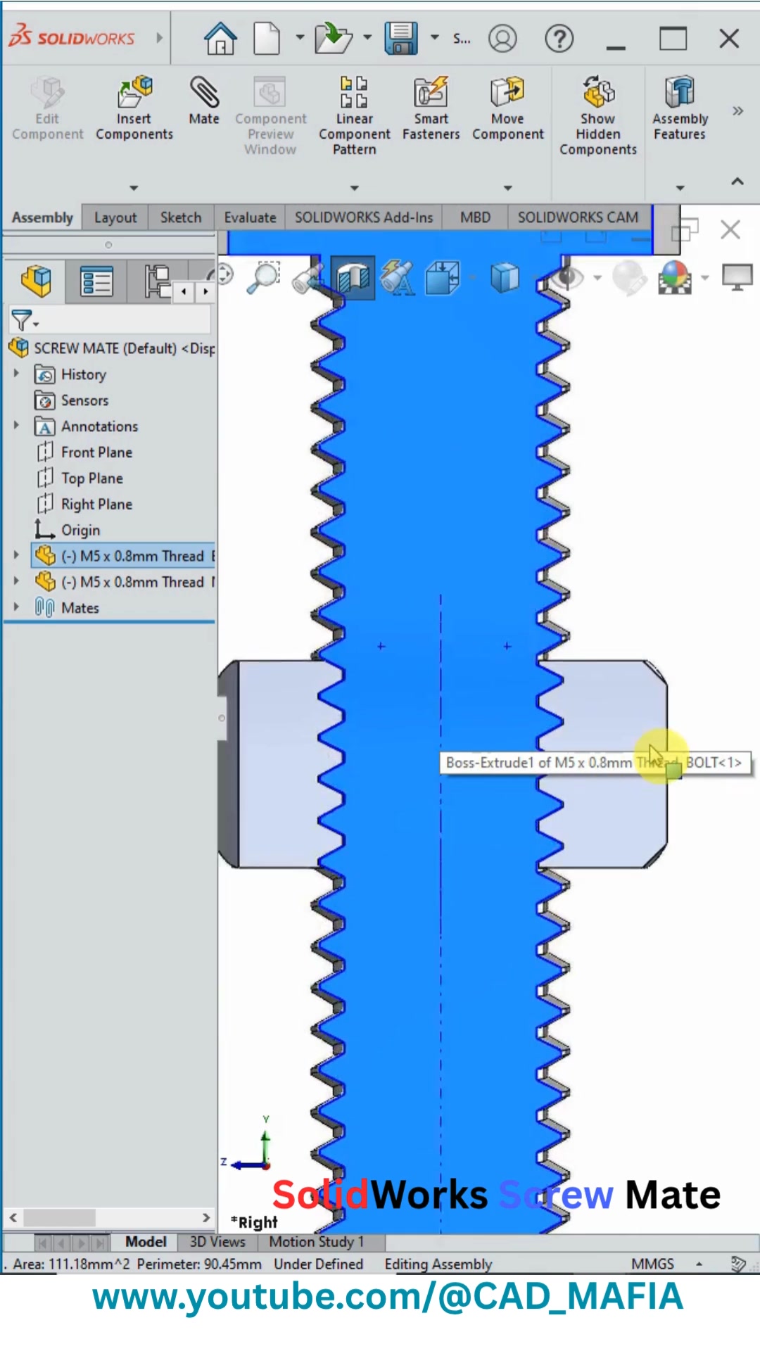 SolidWorks Screw Mate | SolidWorks Mechanical Mate | SolidWorks 2023 ...