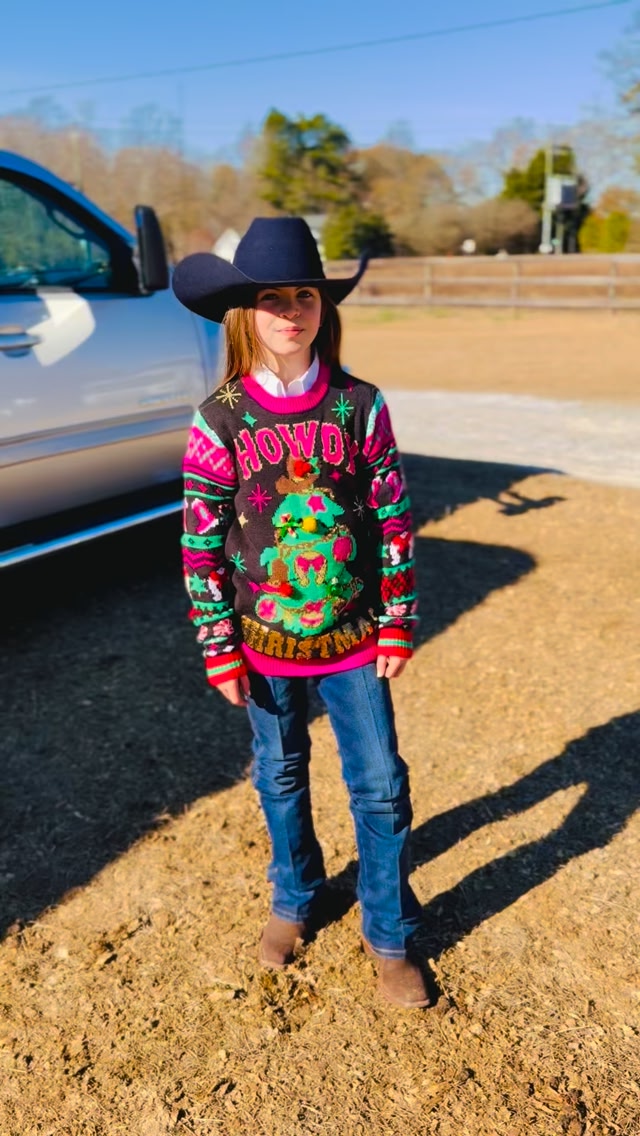 Ugly sweater for the holiday jackpot race. #harperrodeodenim #jeans # ...