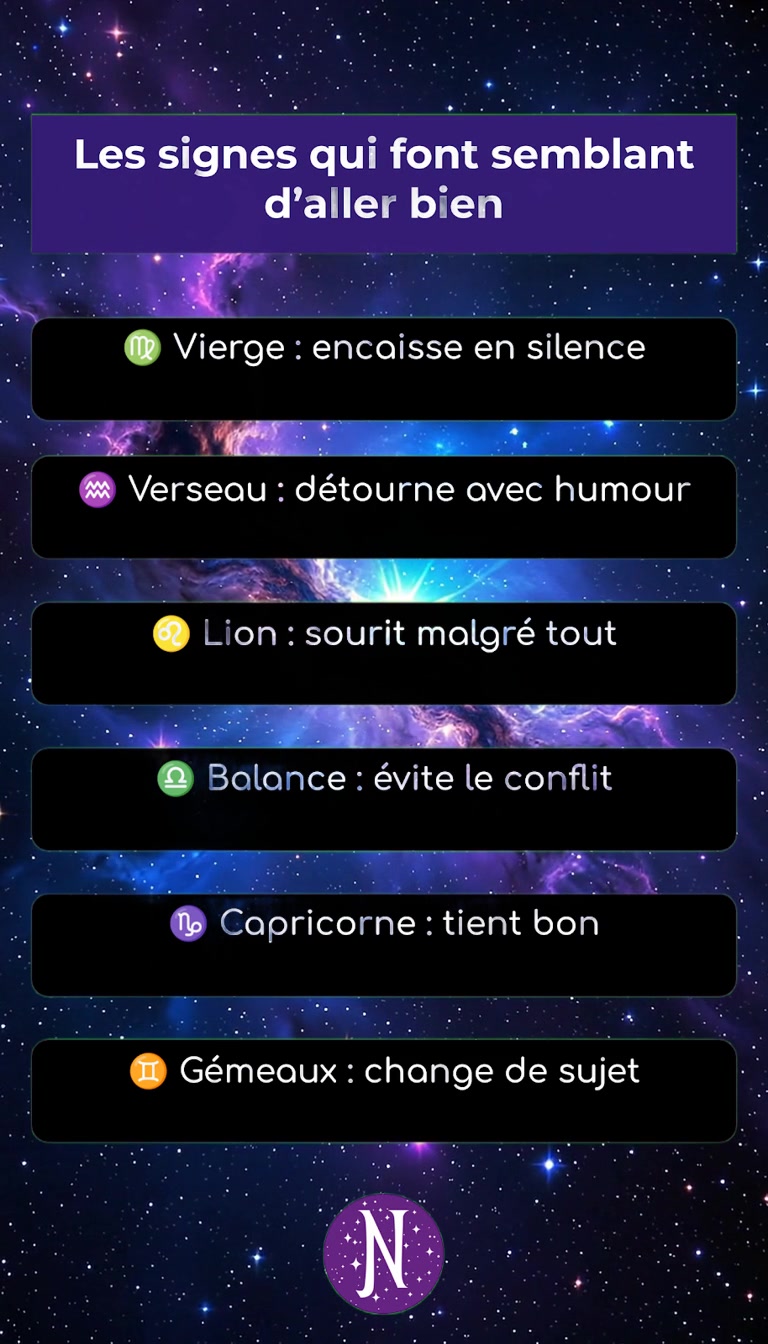 Les signes qui font semblant d’aller bien #émotions #astro | Novialy FR ...