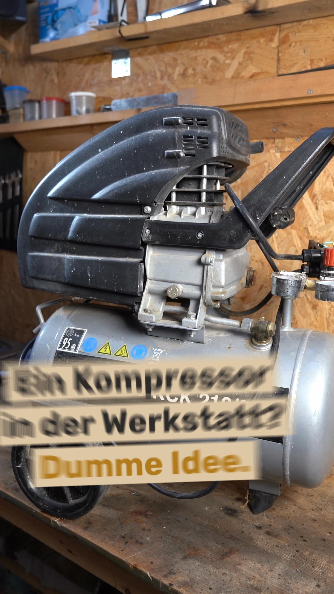 Kompressor in der Werkstatt? Dumme Idee. 💥 #werkstatt #diy #kompressor ...