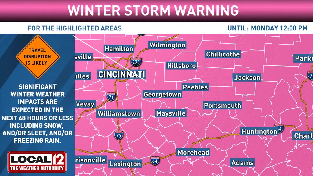 ⚠️ A Winter Storm Warning has been issued for the areas shown until 1/ ...