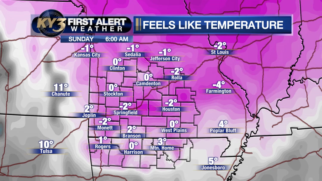 Bitter cold air is forecast to move into the Ozarks this weekend ...
