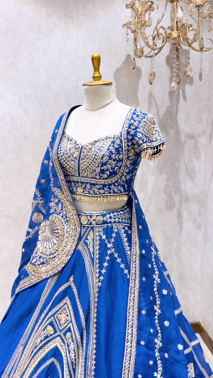 Royal blue, intricate embroidery, and timeless elegance. 💙✨, A statement bridal lehenga designed to make your special moments even more unforgettable. Perfect for weddings, receptions & festive 