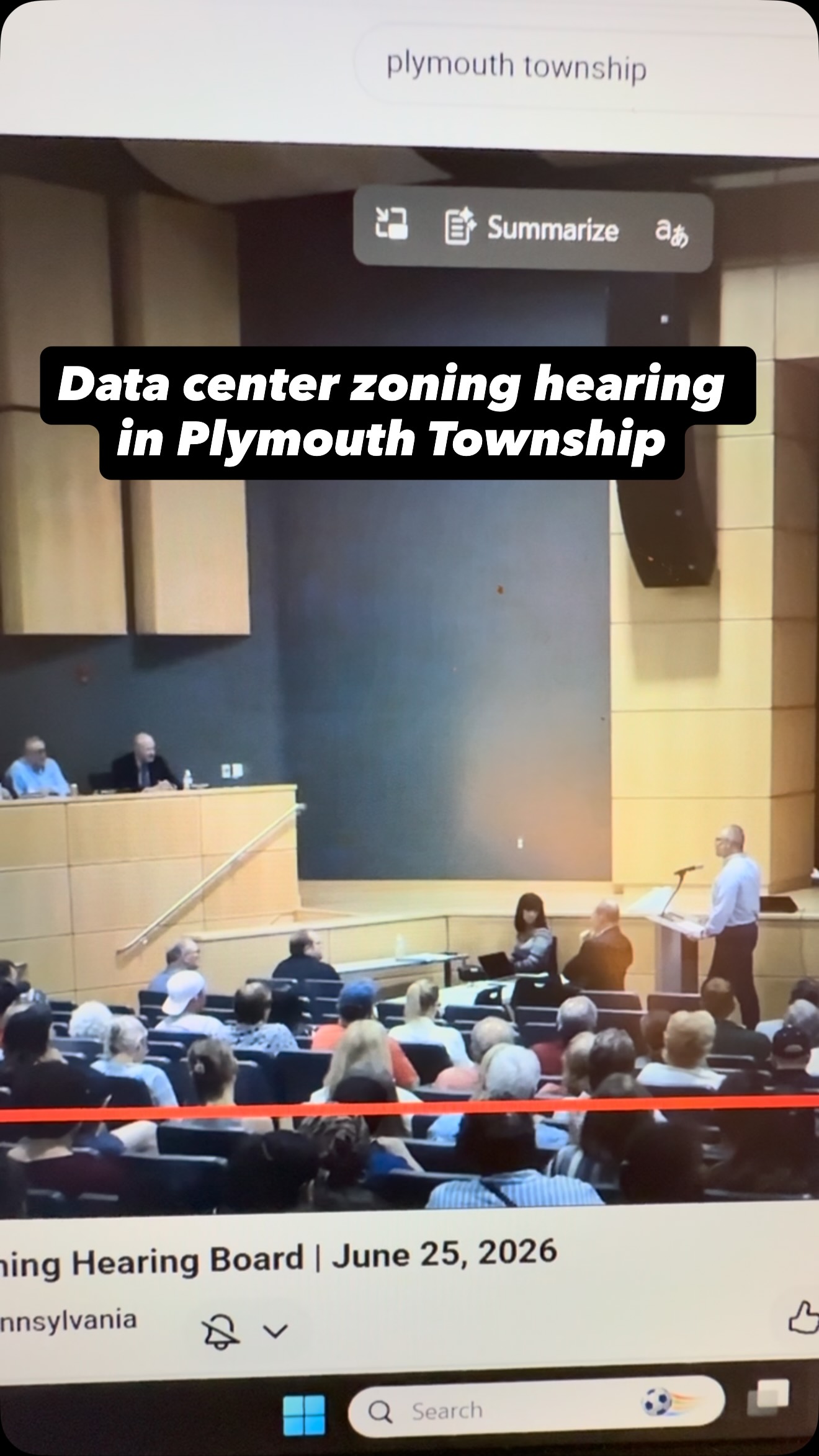During the June 25th zoning hearing involving a data center at a
