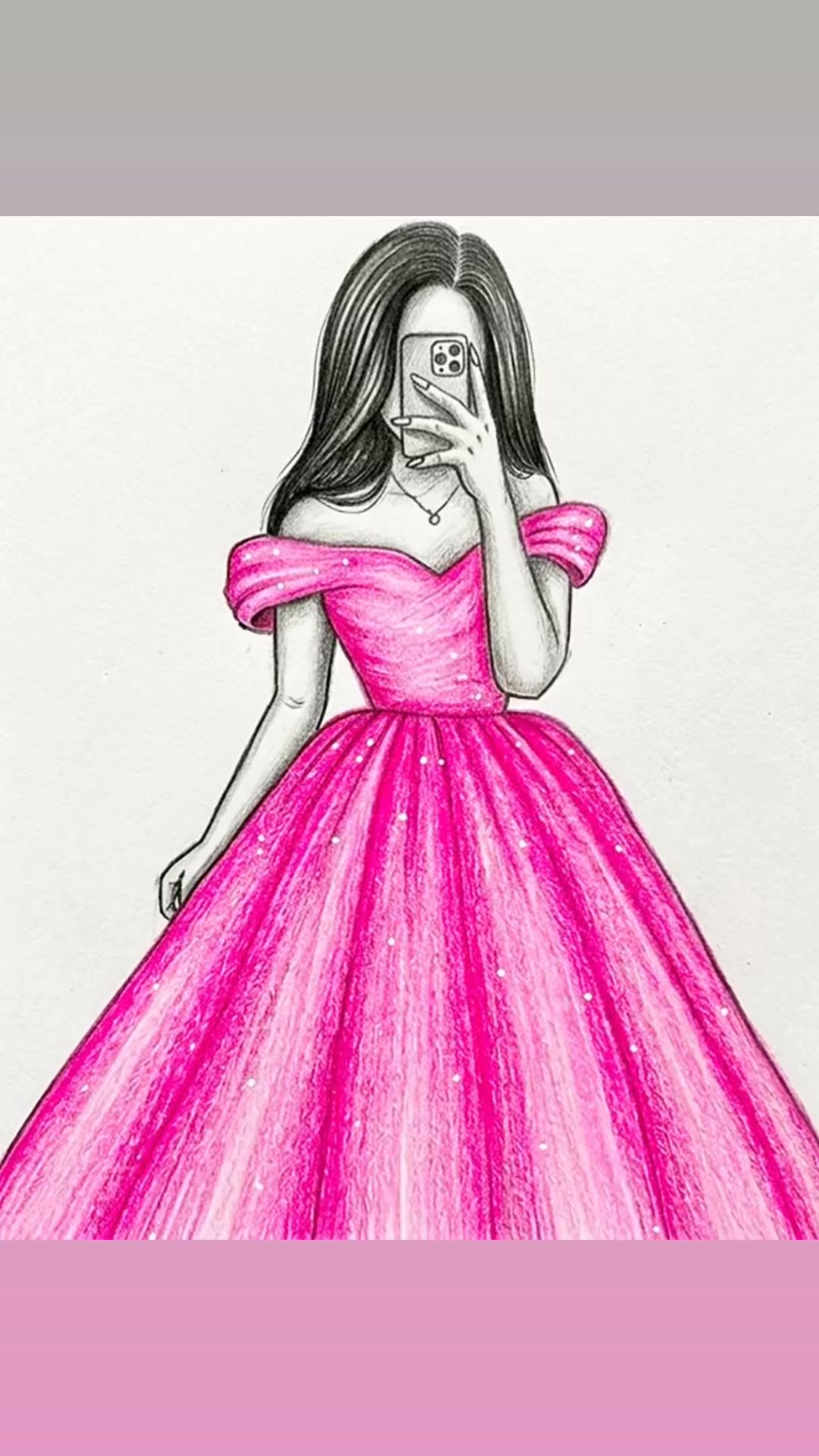 👗 Easy Girl Drawing with a Gorgeous Dress | Perfect for Beginners! 🎨 #drawing #facebookreels | DK ARTS