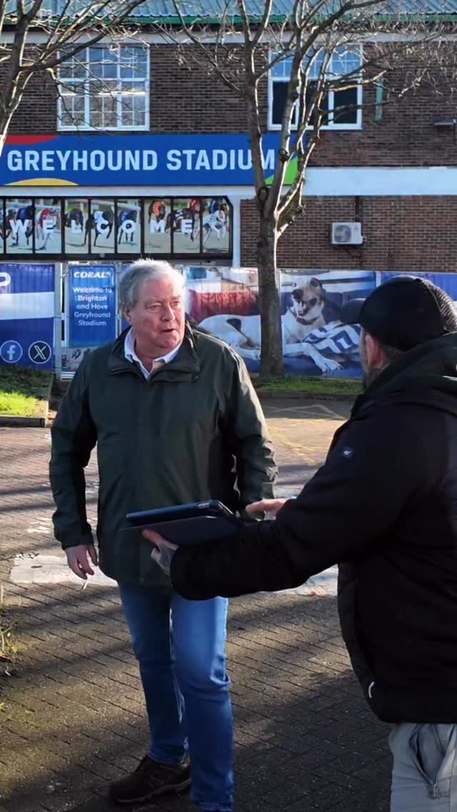 Today at Brighton greyhound race track we met a “owner” of one of the ...