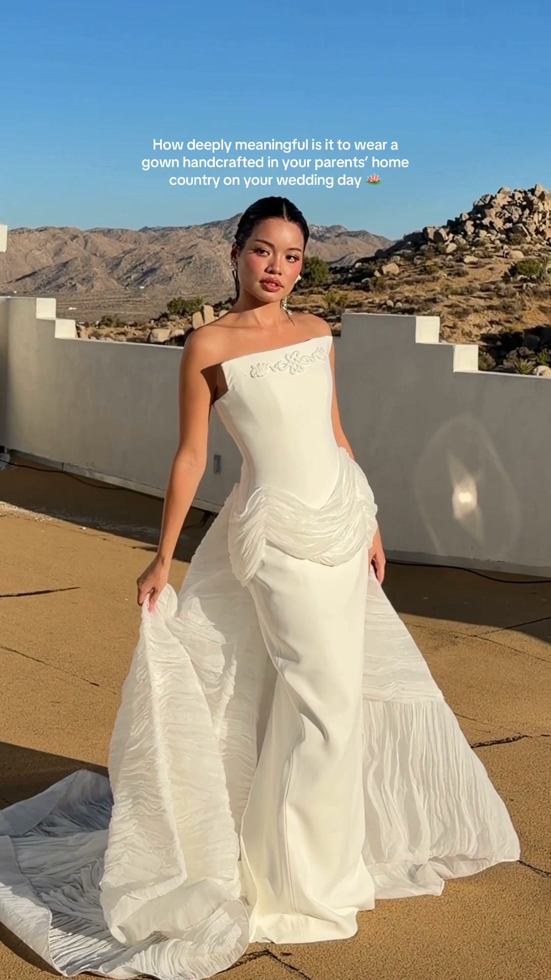 FINALLY THE WEDDING DRESS REVEAL 🕊️🪷 What an honor it is to be a Vietnamese American girl wearing a gown by Vietnamese bridal couture house Lecia Bridal on my wedding day. If