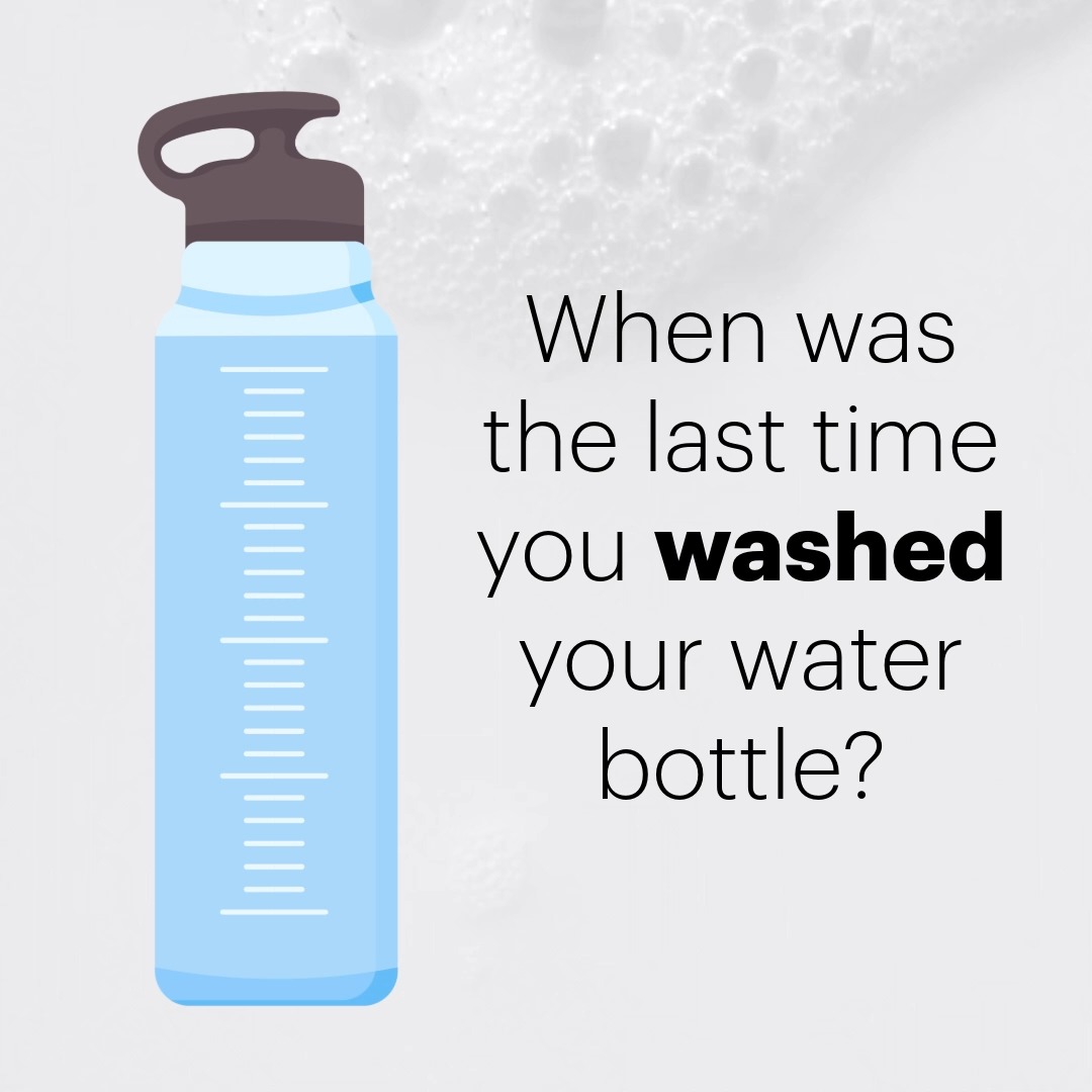 Reusable water bottles are an eco-friendly way to stay hydrated, but they need regular cleaning to keep you safe from germs! 🦠, Bacteria can build up quickly, especially in caps and straws. Click here 