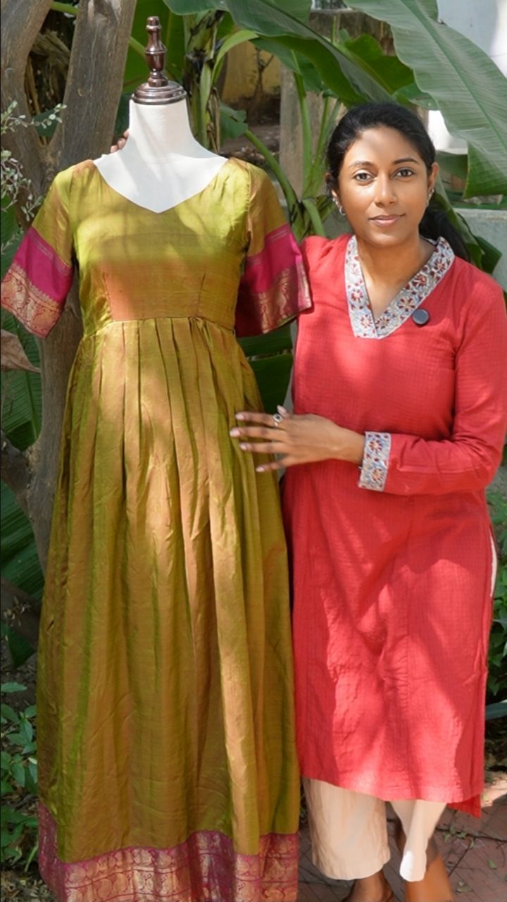 designer dresses made from old sarees is gold ✨ Formerly my Maa's sari 25 years ago, I worked with my friend ONE OF to redesign the sari to be a draped pant look, keeping the original 3=handle1=3-Drawer Dresser=izzy-curved-rattan-chest-of-3-drawers-natural How to cut and Silk sarees Size:Girls 4y