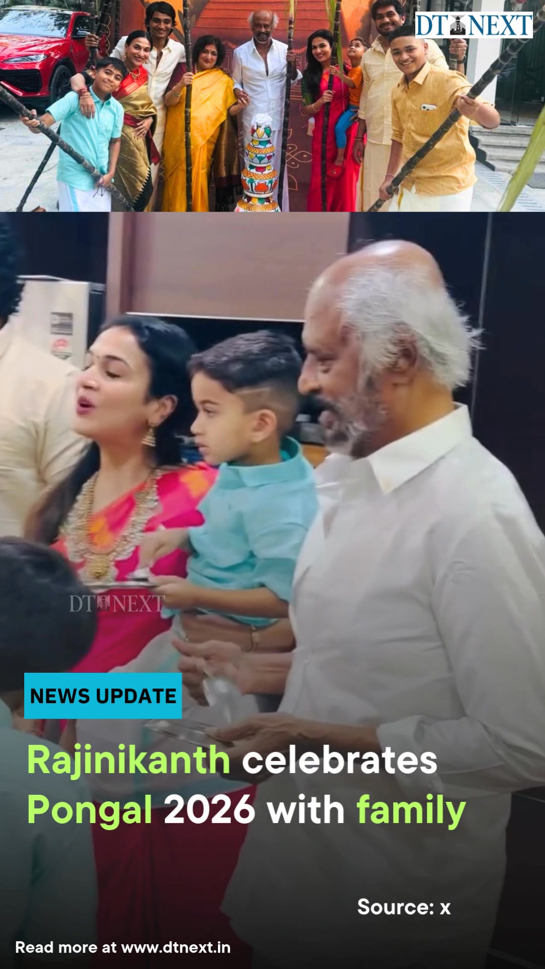 DTNext - Superstar Rajinikanth spends Pongal 2026 with his... | Facebook