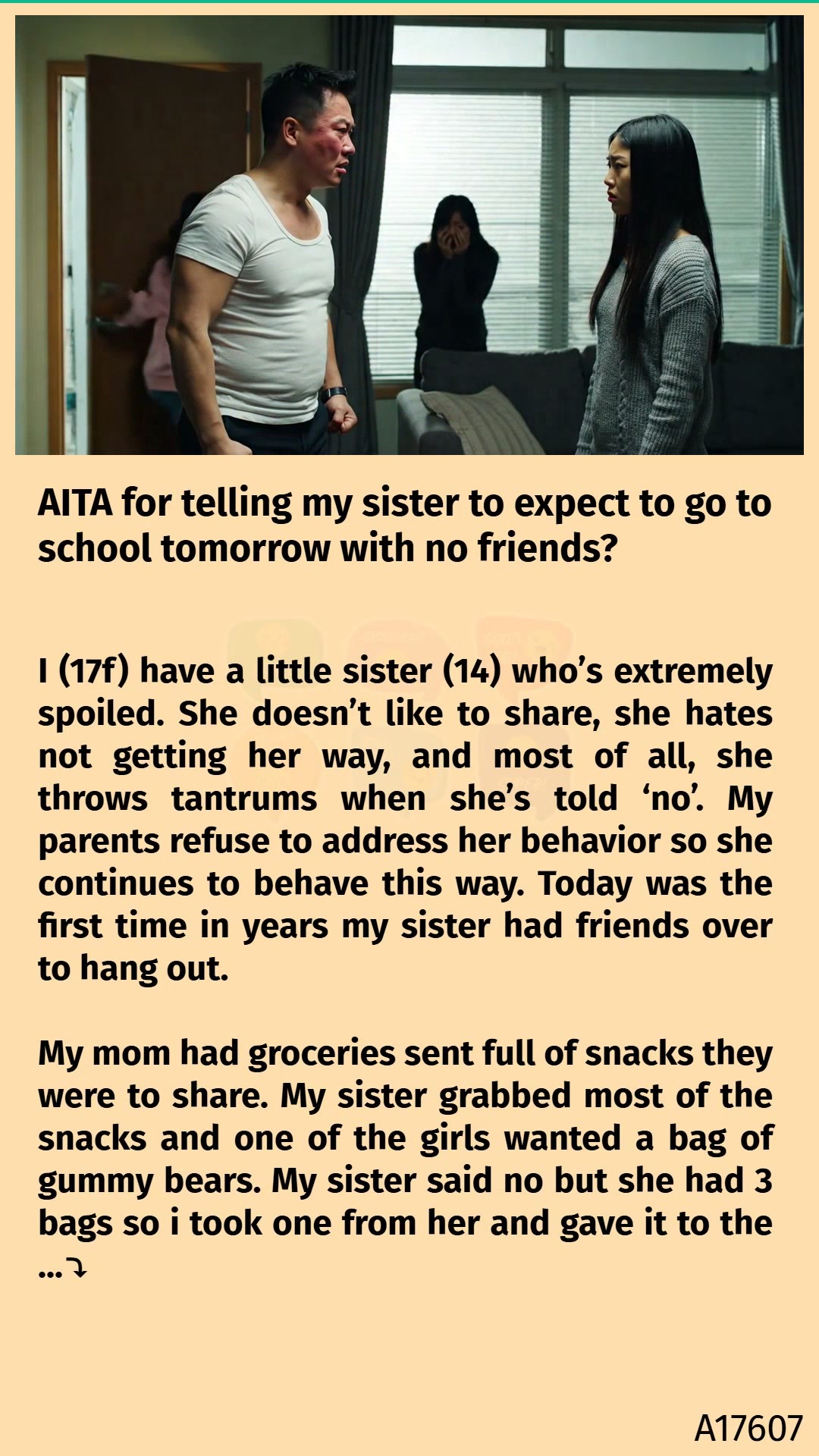 AITA for telling my sister to expect to go to school tomorrow with no ...