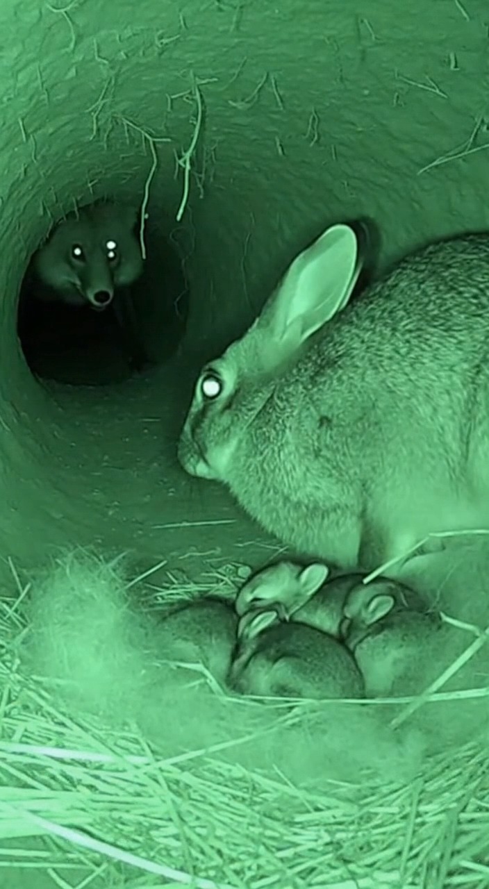 **Green Night Terror: Baby Rabbit Snatched Inside the Burrow 🐇🌙** # ...