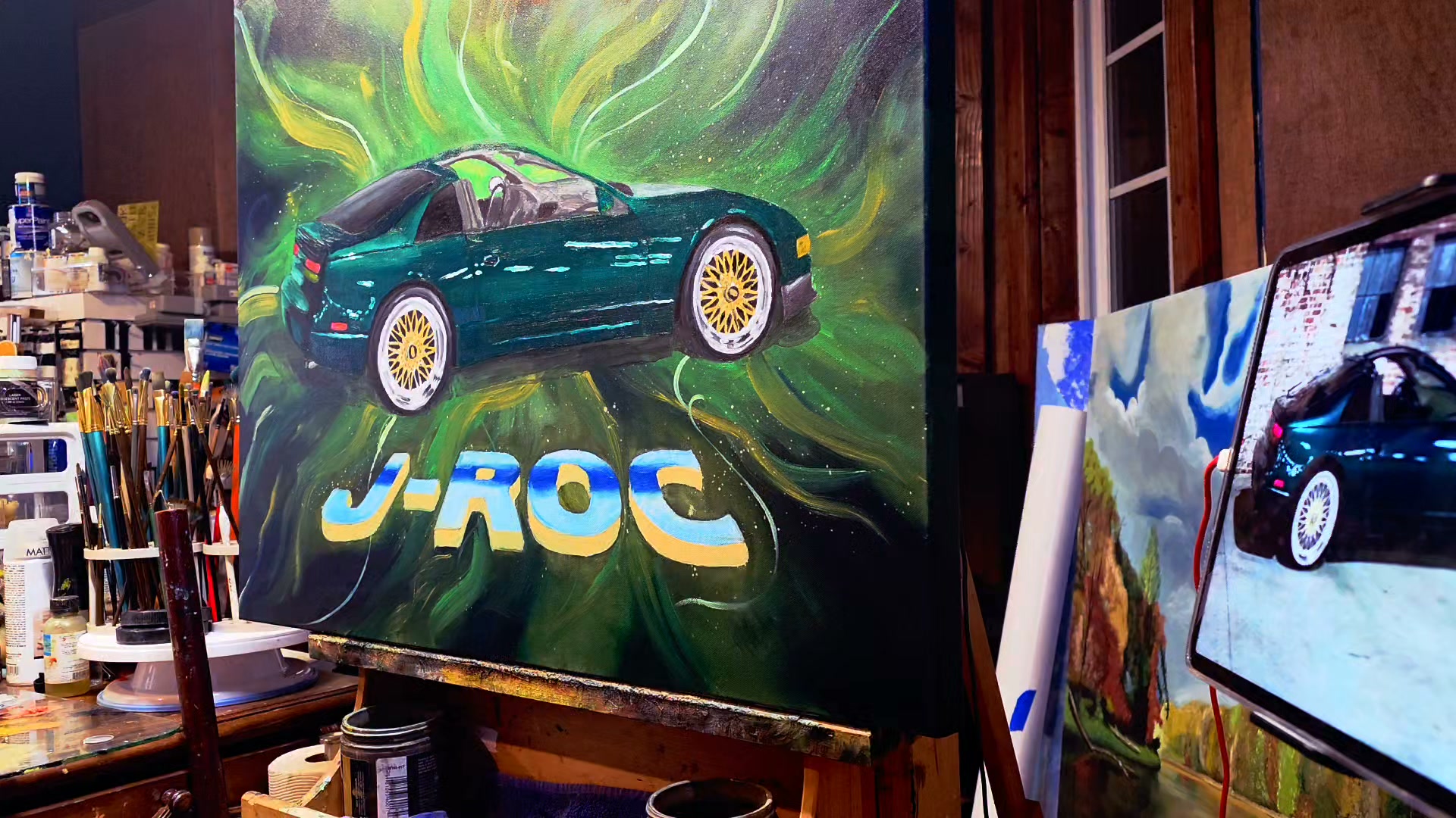 現代の洋画 25 GRAPHIC OIL PAINTING NOW The Nissan 300 ZX oil painting by J-Rock