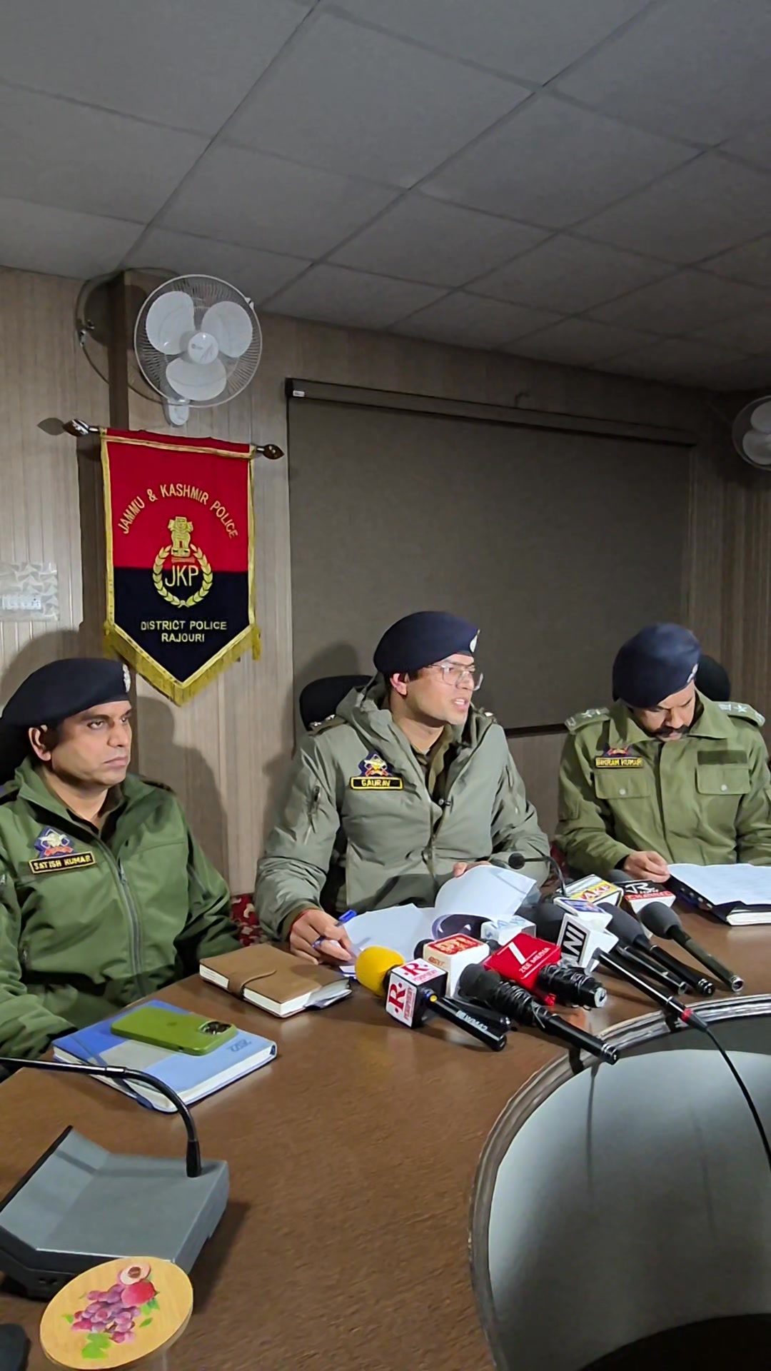 SSP Rajouri Gaurav Sikarwar (IPS) addressing a Press conference at DPL ...