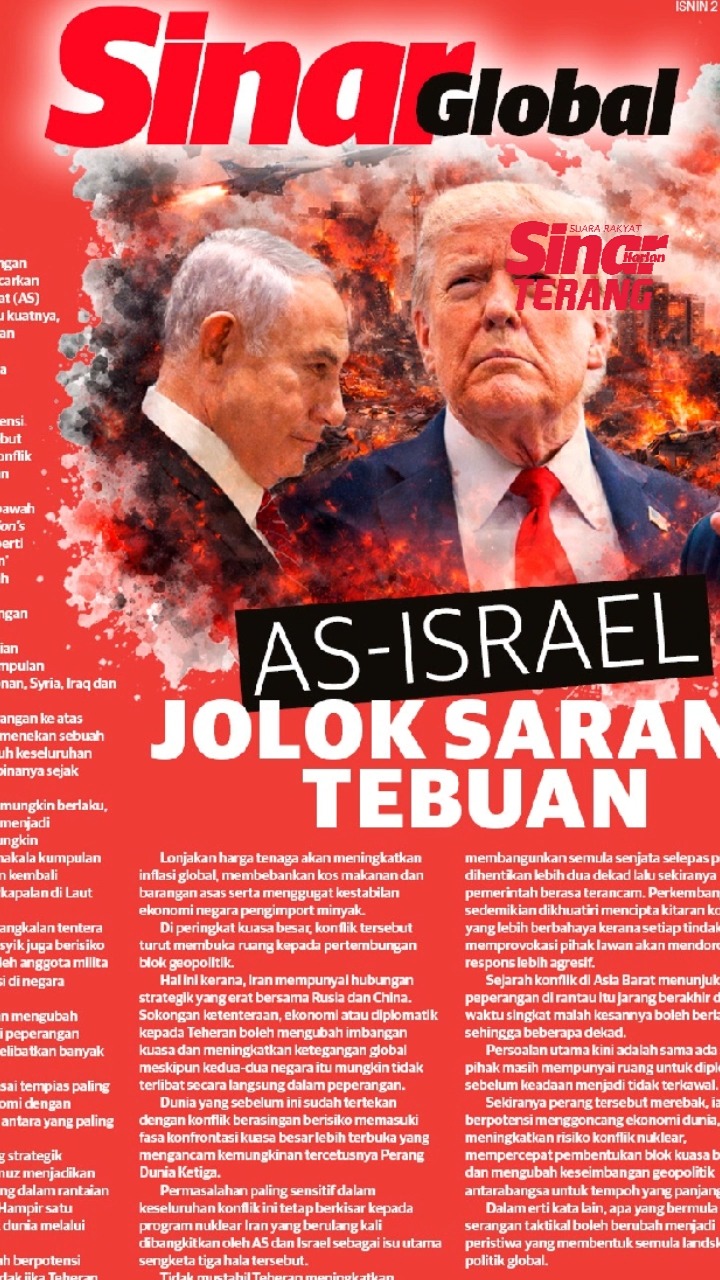 [SINAR TERANG] AS-ISRAEL JOLOK SARANG TEBUAN! Jika AS-Israel menganggap ...