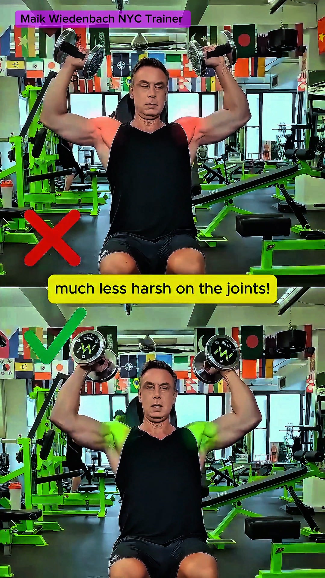 The WRONG Shoulder Press vs ️ The JOINT-SAFE Version Most people press ...