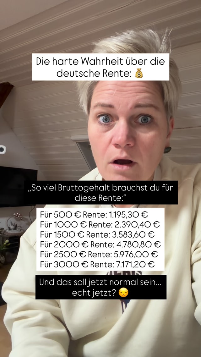 45 Jahre arbeiten. Und das soll dabei rauskommen? 500 € Rente → 1.195 ...