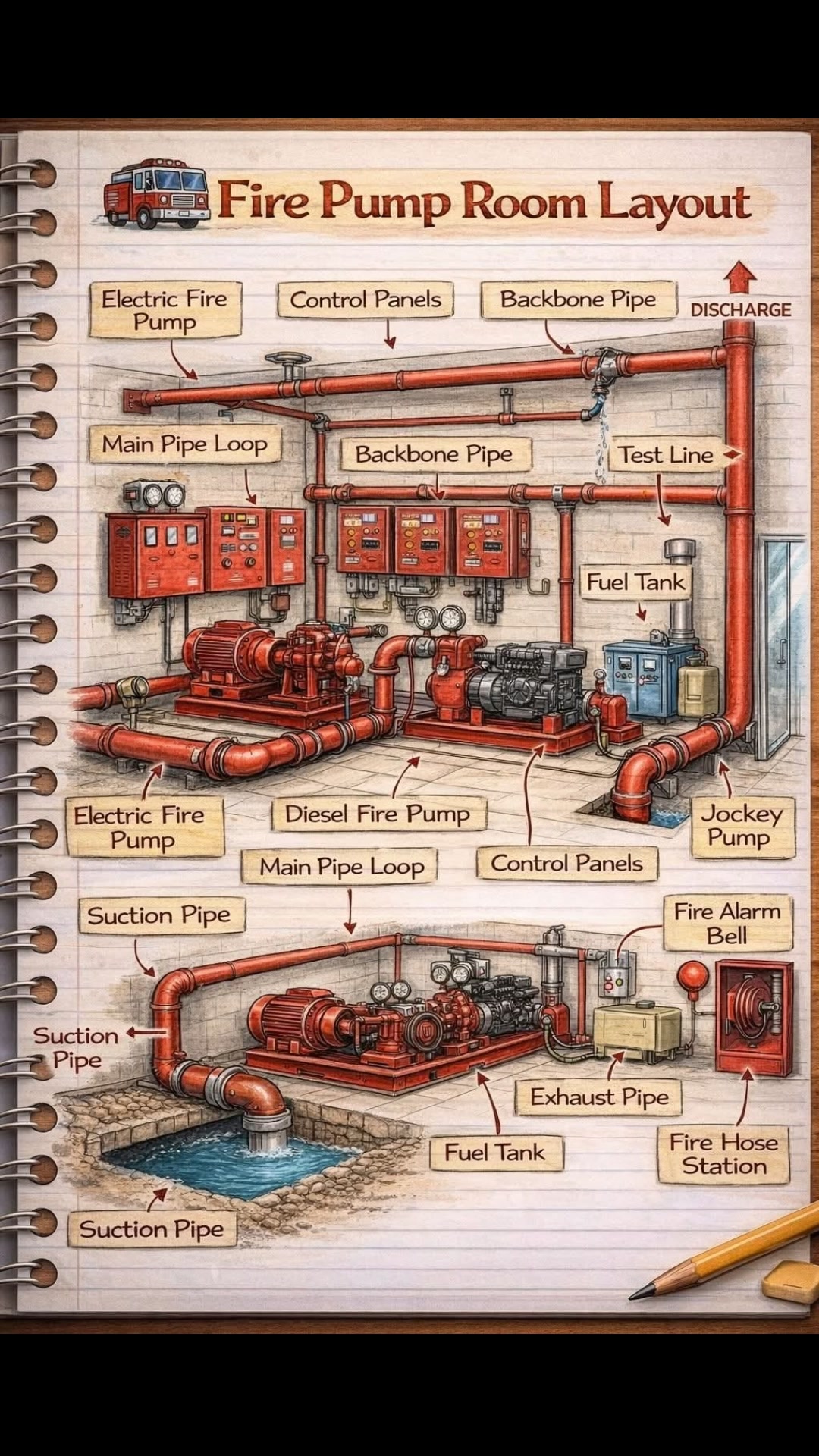 🔥🚒 *Fire Pump Room Layout: Know Your Fire Protection System!* 🚒🔥‼️‼️ 👇🏼 ...