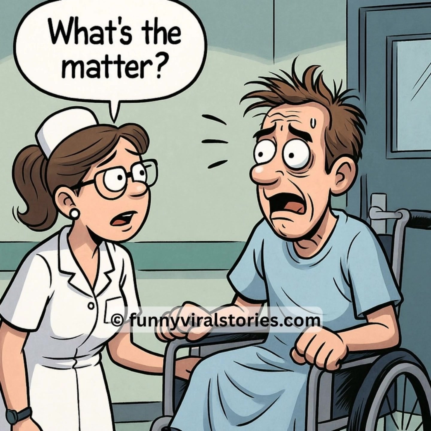 A man was wheeling himself frantically down the hall of the hospital in ...