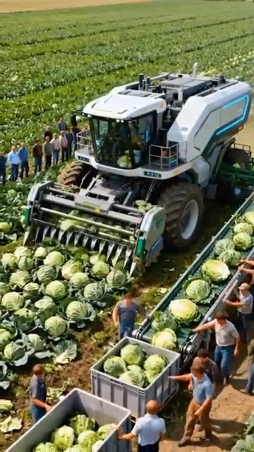 Modern Cabbage Harvester Amazes Everyone! #shorts #agriculture #farming ...