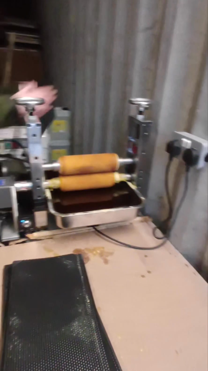 Testing the waxing machine for the first time. Some improvements must ...
