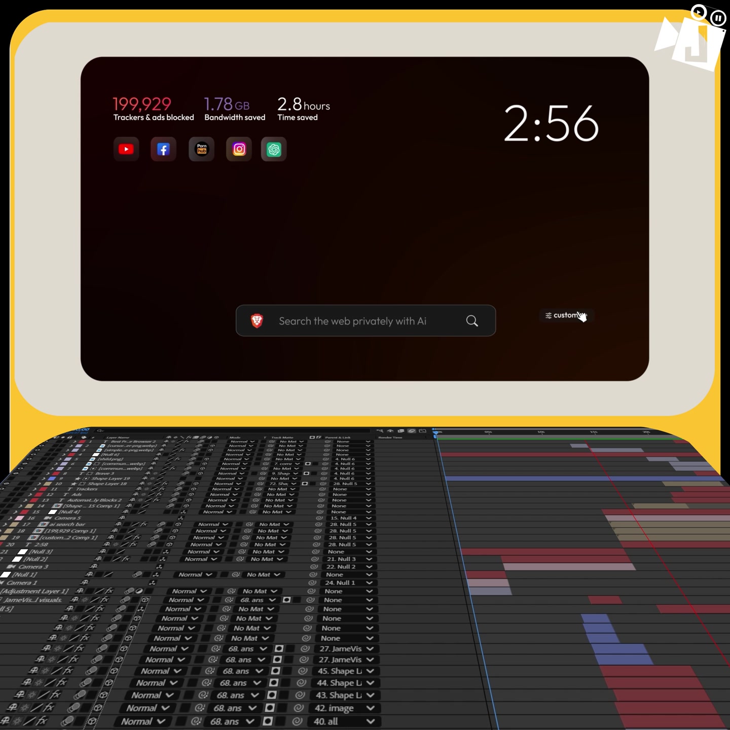 #2 brave browser ui animation #saasedit#motiondesign#aftereffects#edit# ...