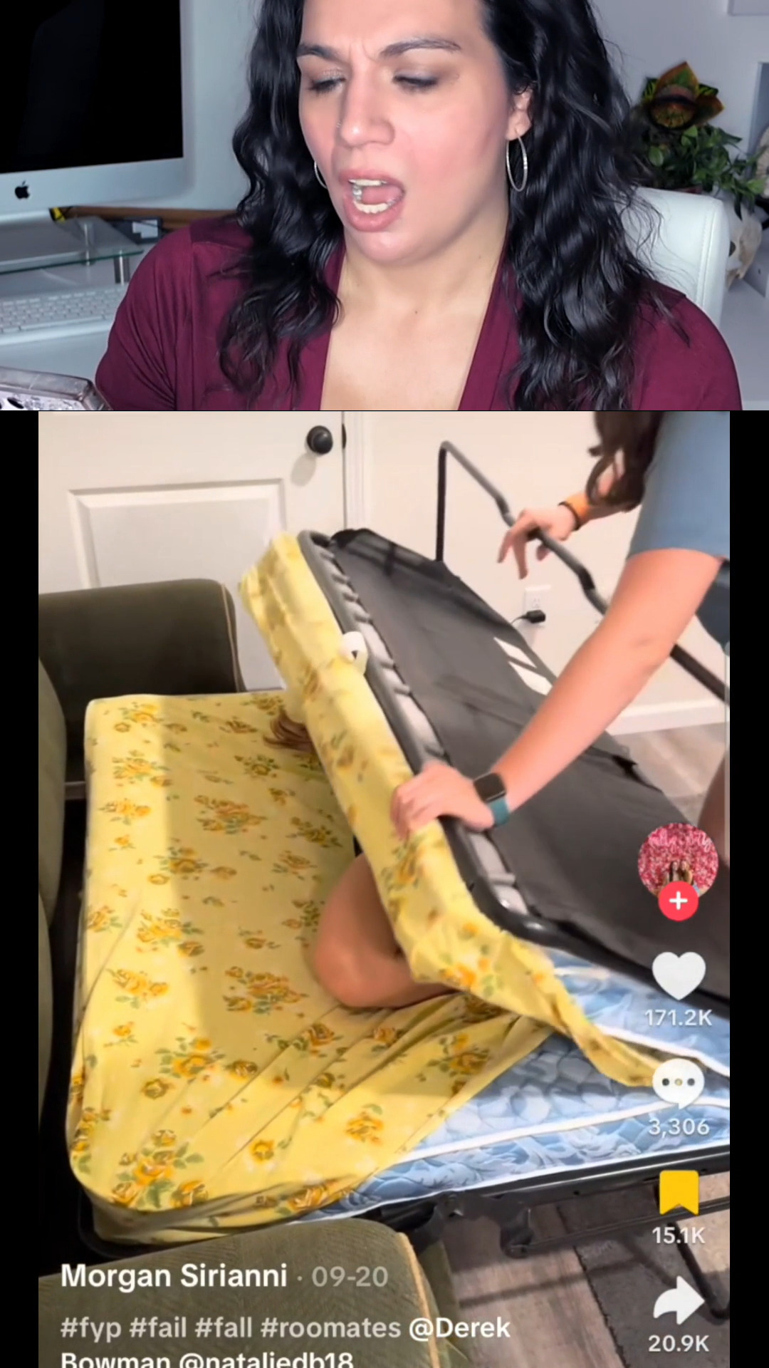 One wrong move and this futon situation could’ve gone completely sideways. This clip captures ...