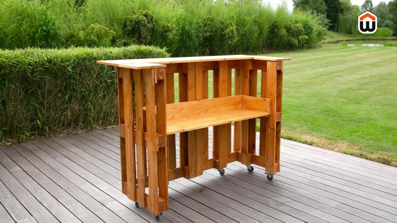 [ DIY BAR EN PALETTE ] 🍹 Construire un bar en palettes sur roulettes ⁉️ ...
