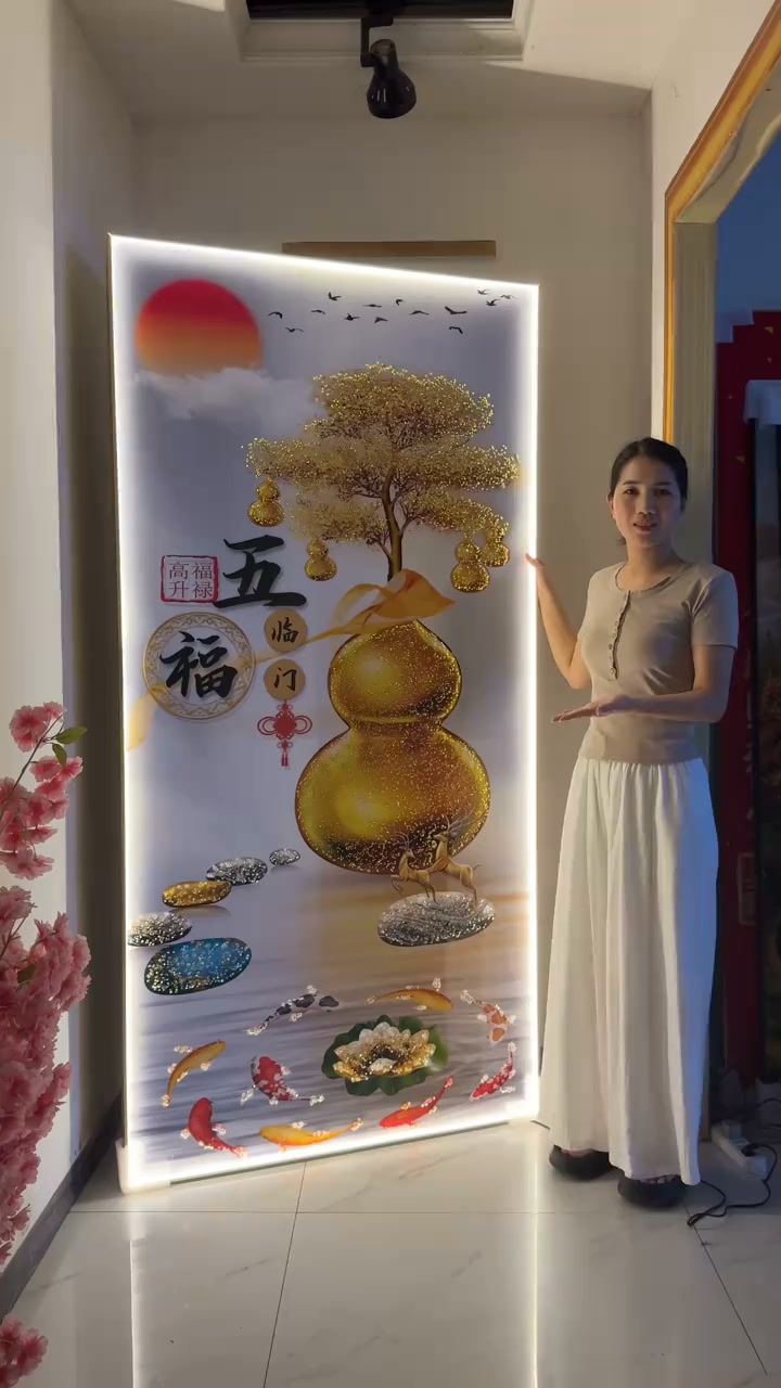 ✨《五福临门》5D水晶钻石风水画✨ 📦马来西亚🇲🇾&新加坡🇸🇬免邮送货