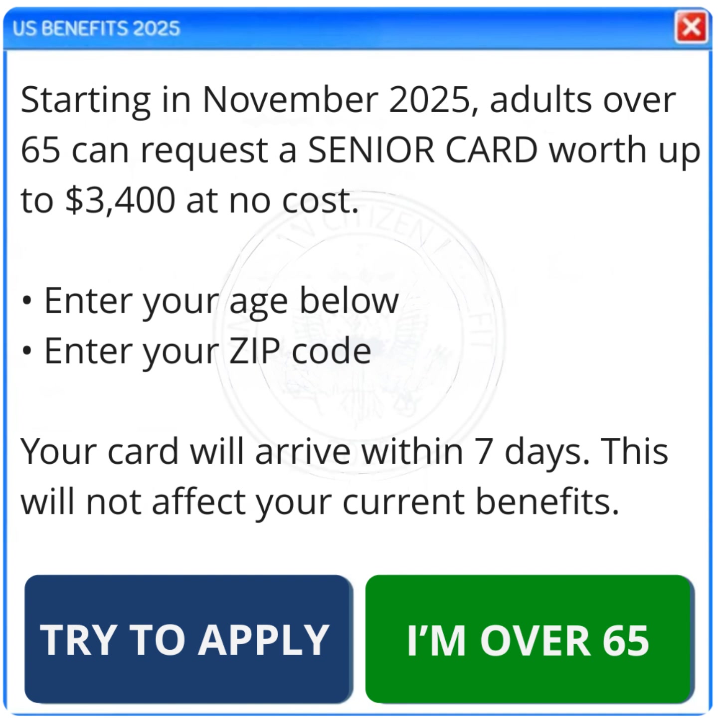 Seniors over 65 can claim a $3,400 Spending allowance card today! It’s ...