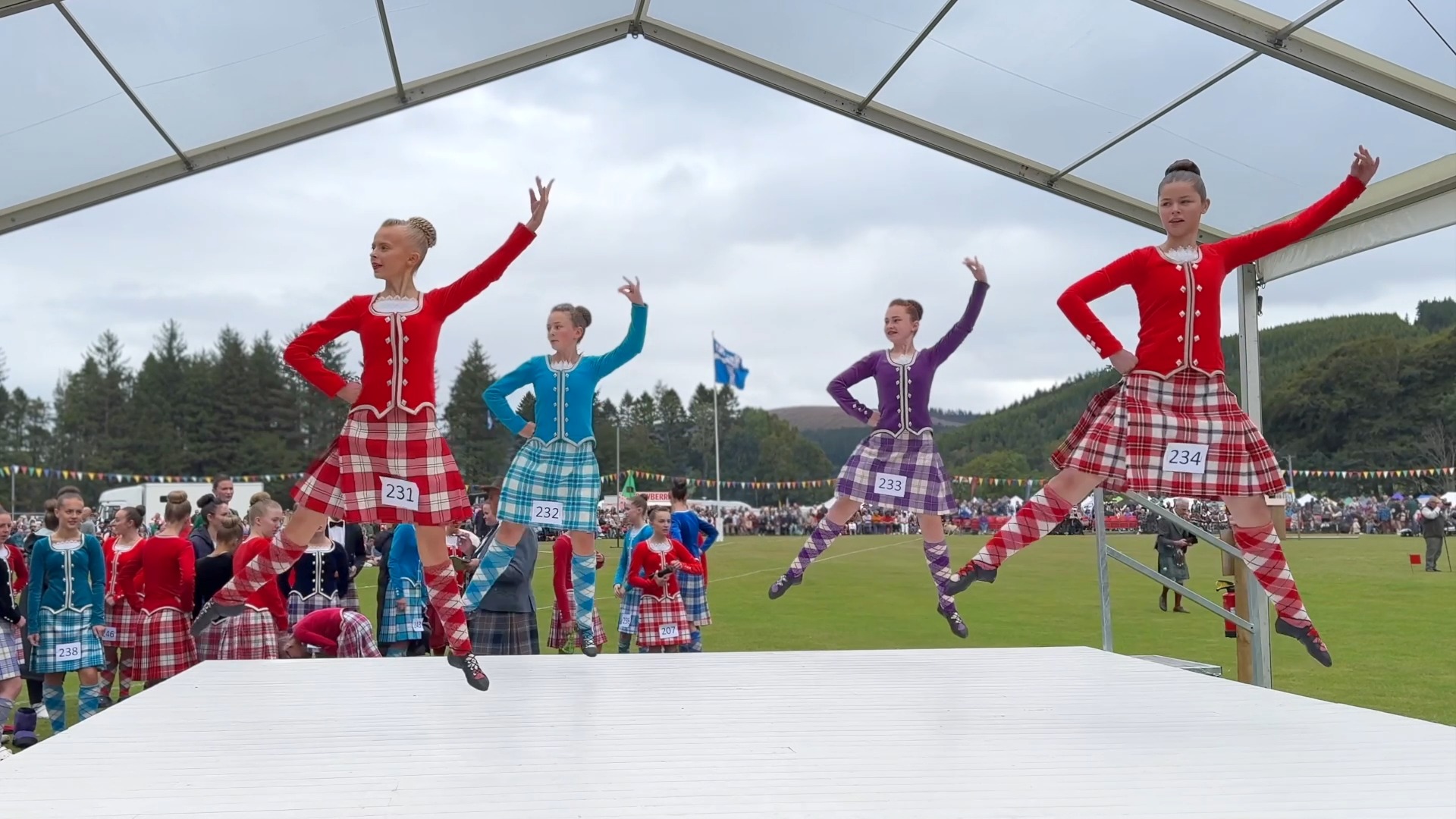 Junior competitors in the Highland fling dance heats, held during the ...