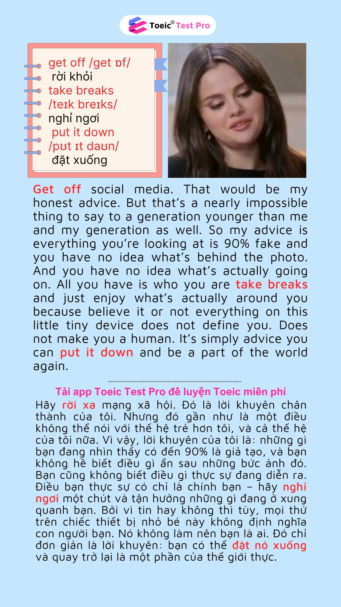 Get off social media - Selena Gomez --------- 🌐Website: https ...