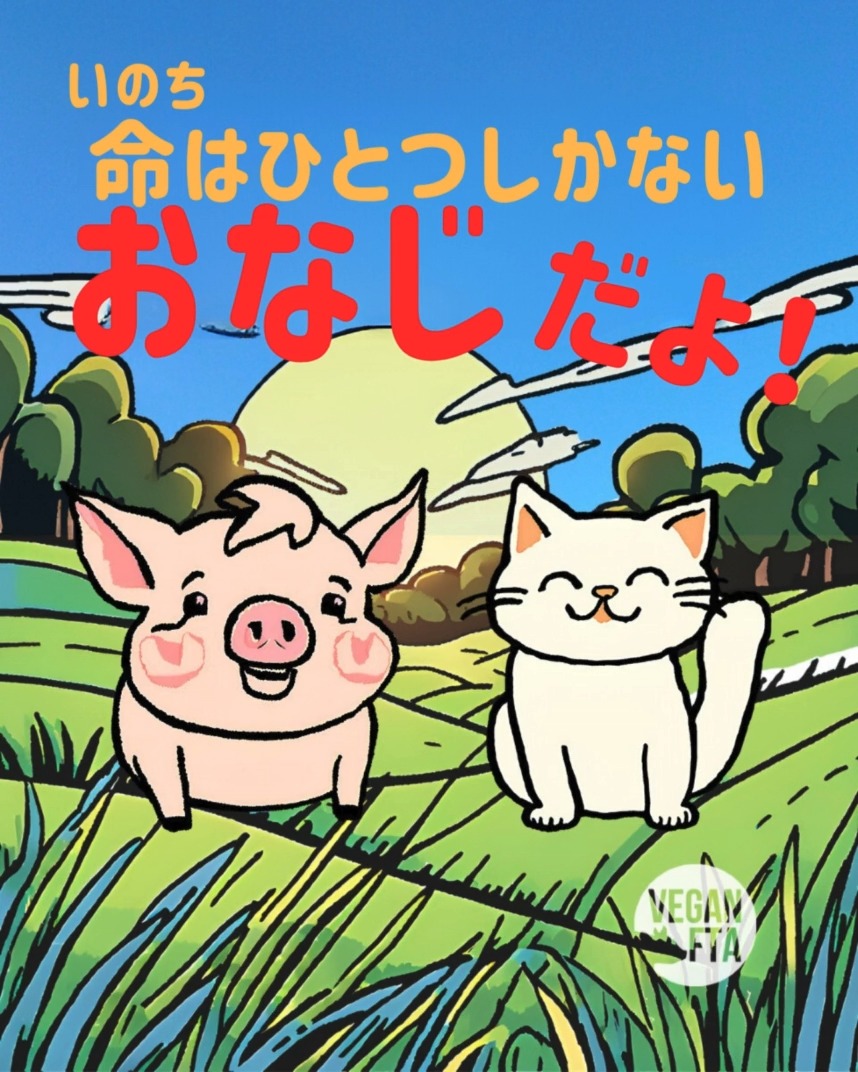 見た目は違っても 命はみんなにひとつずつ。 ️💚🧡 ネコを殺してはいけない。 子どもにそう教えるなら 同じ理由で、ブタを殺してもいけません ...