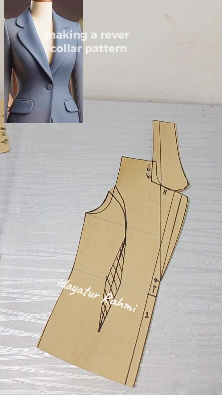 Making a rever collar pattern Les't try it #sewingpattern # ...