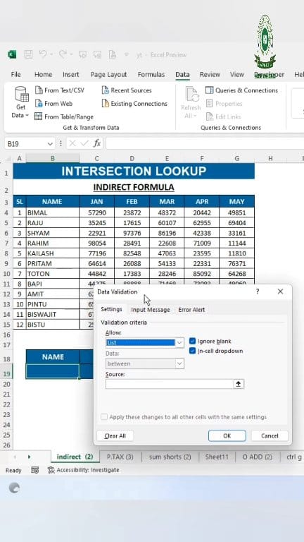 👉 Indirect Formula | Intersection Lookup | Amazing tricks of Microsoft ...