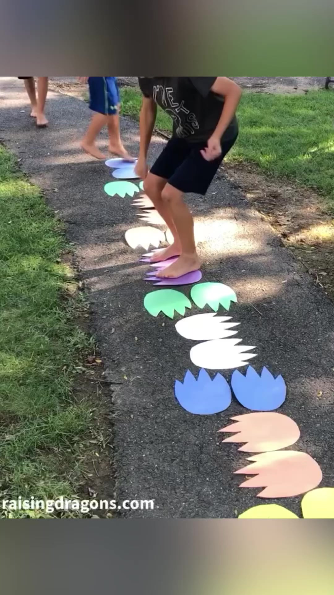Monster Footprint Hop 👣 ages 2+ 👣 Such a great gross motor activity and ...